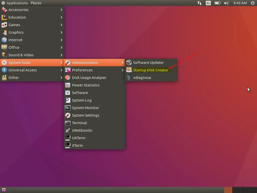 Access-startup-Disk-Creator-Ubuntu