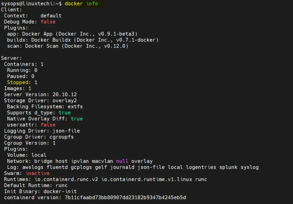 Docker-info-command-Linux