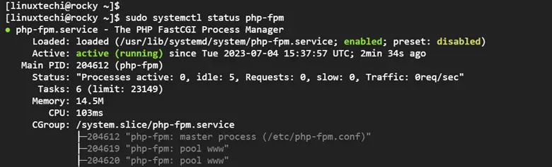 Php-fpm-Service-Status-RHEL9-RockyLinux9